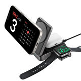 S-Link SW-CWF116 Siyah Telefon Kulaklık Akıllı Saat 15W 3 in 1 Magsafe IQ2 Kablosuz Şarj Cihazı