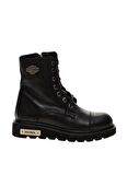 Black Hakiki Deri Kadın Bot & Bootie HD0777054003