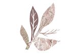 Pembe Desenli Yapraklar Doğal Taş Bardak Altlığı 4'lü set - Natural Stone Coasters