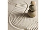 Spa Taşları ve Kiraz Çiçeği Doğal Taş Bardak Altlığı 4'lü set - Natural Stone Coasters