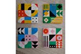 Geometrik Desenler Doğal Taş Bardak Altlığı 4'lü set - Natural Stone Coasters