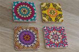 Mandala Desenleri Doğal Taş Bardak Altlığı 4'lü set - Natural Stone Coasters