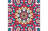 Mandala Desenleri Doğal Taş Bardak Altlığı 4'lü set - Natural Stone Coasters