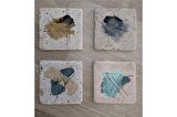 Soyut Tasarımlar Doğal Taş Bardak Altlığı 4'lü set - Natural Stone Coasters