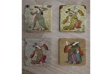 Levni Kadın Minyatürleri Doğal Taş Bardak Altlığı 4'lü set - Natural Stone Coasters