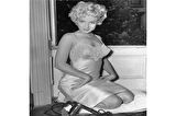 Siyah Beyaz Marilyn Monroe Fotoğrafları Doğal Taş Bardak Altlığı 4'lü set - Natural Stone Coasters