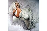 Marilyn Monroe Fotoğrafları Doğal Taş Bardak Altlığı 4'lü set - Natural Stone Coasters