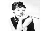 Siyah Beyaz Audrey Hepburn Fotoğrafları Doğal Taş Bardak Altlığı 4'lü set - Natural Stone Coasters