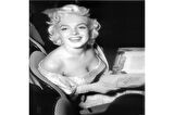 Siyah Beyaz Marilyn Monroe Fotoğrafları Doğal Taş Bardak Altlığı 4'lü set - Natural Stone Coasters