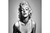 Siyah Beyaz Marilyn Monroe Fotoğrafları Doğal Taş Bardak Altlığı 4'lü set - Natural Stone Coasters