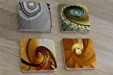 Sarmal Merdivenler Doğal Taş Bardak Altlığı 4'lü set - Natural Stone Coasters