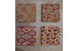 Osmanlı Kumaş Desenleri Doğal Taş Bardak Altlığı 4'lü set - Natural Stone Coasters