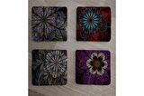 Geometrik Desenler Doğal Taş Bardak Altlığı 4'lü set - Natural Stone Coasters