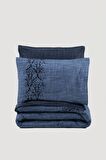 Cotton Box Plain Çift Kişilik Nevresim Takımı Sooty Denim