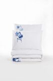 Cotton Box Brode Ranforce Çift Kişilik Nevresim Takımı Onella Mavi