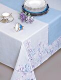 Cottonbox Neva Model Mavi-Gri Masa Örtüsü 160x180