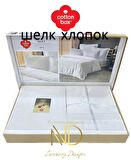 Cotton Box Silky İpek Çift Kişilik Nevresim Takımı Beyaz