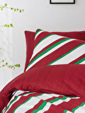 Cozy Home Festive Tek Kişilik Lastikli Çarşaflı Nevresim Takımı Merry Kırmızı