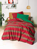 Cozy Home Festive Tek Kişilik Lastikli Çarşaflı Nevresim Takımı Holly Yeşil