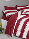 Cozy Home Festive Çift Kişilik Lastikli Çarşaflı Nevresim Takımı Jolly Kırmızı