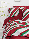 Cozy Home Festive Çift Kişilik Lastikli Çarşaflı Nevresim Takımı Merry Kırmızı