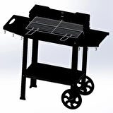 Wetterstein Tekerlekli Metal Sehpalı Mangal/Barbekü S Model