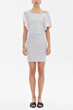 Gri Asimetrik kesim mini  elbise 90644 | 40