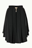 Siyah Pileli  ipek etek 80401 | 38