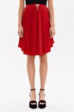 Kırmızı Pileli  ipek etek 80401 | 38
