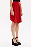 Kırmızı Pileli  ipek etek 80401 | 42