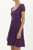 Mor Piliseli triko elbise 27897 | 44