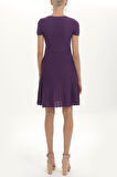 Mor Piliseli triko elbise 27897 | 44