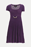 Mor Piliseli triko elbise 27897 | 44