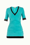 Mint V yaka örme bluz 18786 | 40