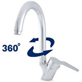 Cms Elegant Döner Borulu Lavabo Bataryası Pirinç Gövde Lavabo Musluğu