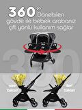 Prego Axis 360 Derece Dönebilen Oturma Üniteli Çift Yönlü Travel Sistem Bebek Arabası