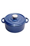 Aroma Kapak Mavi Yuvarlak Tencere Döküm 24 Cm
