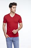 ERKEK PAMUKLU V-YAKA COMFORT FİT KISA KOLLU RENKLİ TİŞÖRT – 422
