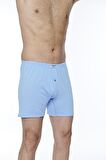 Erkek Pamuklu Klasi̇k Paçali Renkli̇ Boxer Metal Mavi 6'LI - 620