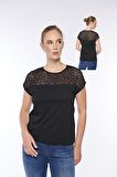Kadın Pamuklu Modal Comfort Fi̇t Dantelli̇ Tişört - 2407