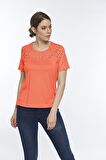 Kadın Pamuklu Modal Kısa Kollu Üst Comfort Fi̇t Çi̇çekli̇ Tişört - 2400