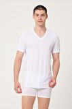 Erkek Pamuklu Modal V-yaka Kisa Kollu Atlet -470
