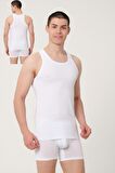ERKEK PAMUKLU SÜPREM PENYE SLİM FİT  HALTER YAKA SPORCU LİKRALI ATLET 6'LI -1003