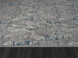 Best 110 Gri Halı Spor Desen Lacivert Detaylı Ince Parlak Makinada Yıkanabilir Antialerjik Modern