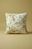 Olira Yeşil Çiçek Desenli Kırlent Kılıfı 45x45