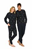 JİBER Kadın Baskılı Polar Pijama Takımı Jbr-3918