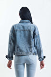 Günlük Kadın Klasik Jean Rigit Young Önden Cep Denim Ceket 