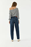 Mom D136 Günlük Kadın Balon Comfort Normal Bel Fashion 5 Cep Denim Pantolon 