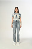 Klasik D272 Günlük Kadın Straight Jean Rigit Normal Bel Comfort 5 Cep Denim Pantolon 