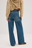 Wide Leg D289 Günlük Kadın Palazzo Jean Rigit Yüksek Bel Young 5 Cep Denim Pantolon 